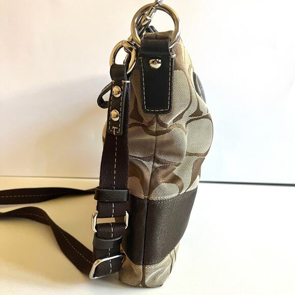 COACH Signature Crossbody, Brown Logo Print - Picture 8 of 16